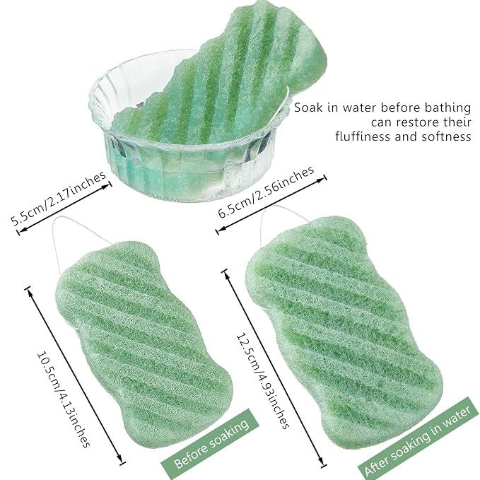 8 Pieces Konjac Soft Bath Shower Sponge Body Pouf Scrubber Exfoliating Facial Cleaning Sponges Foam Loofah for Women Men Kids