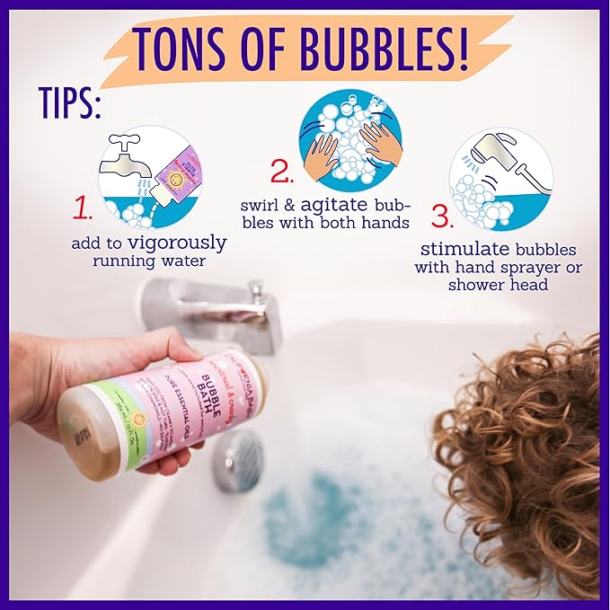 California Baby Overtired & Cranky Bubble Bath | 100% Plant-Based Kids Bubble Bath | Uplifting Scent | Baby Bubble Bath + Bubble Wand | 384 mL / 13oz