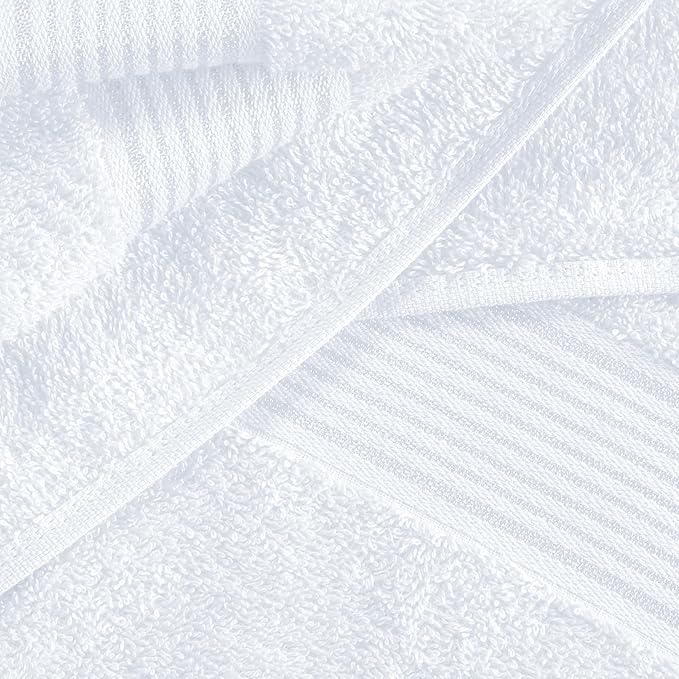 Belizzi Home Cotton 2 Pack Oversized Bath Towel Set 28x55 inches, Large Bath Towels, Ultra Absorbant Compact Quickdry & Lightweight Towel, Ideal for Gym Travel Camp Pool - White