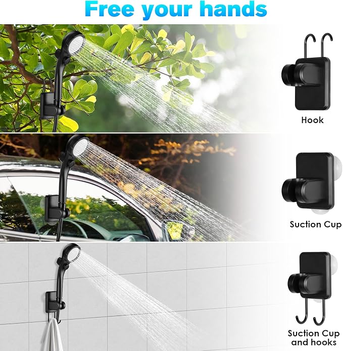 Cosy Life Portable Shower, Portable Shower for Camping with 5 Gallon Collapsible Bucket, 6000mAH Camping Shower with Smart LED Display, Multiple Spray Patterns for Outdoor Camping, Hiking, Pet Bathing