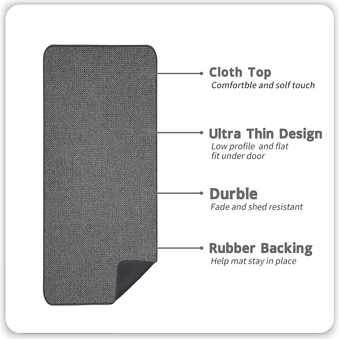 Bosap Bath Mat,Ultra Thin Bathroom Runner Rugs,Large Bath Mats for Bathroom,Quick Dry,Non-Slip,Machine Washable,Low Pile,Bath Rug,Shower Outside,Sink,Home Decor Accessories.Dark Grey,3'x4'(36x48inch)