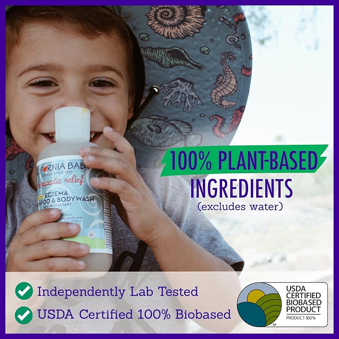 California Baby Eczema Body Wash & Shampoo | Gentle Steroid-Free Eczema Treatment | Colloidal Oatmeal + Aloe Vera | 100% Plant-Based | 8.5 oz.