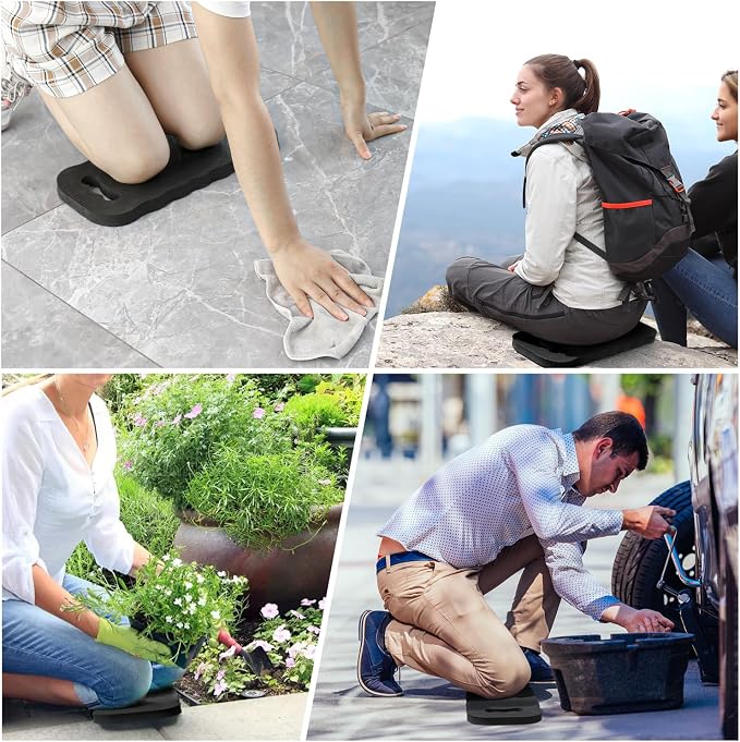 Altdorff Thick Kneeling Pad 2 Pack, Waterproof, Comfortable Garden Kneeling Pads Stain Resistant, Multi-Functional Kneeler Pad for Gardening, Baby Bath, Yoga, Praying and Exercise (Black)