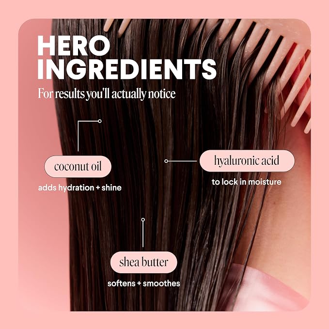 MONDAY HAIRCARE Moisture Shampoo + Conditioner Set for Dry, Coarse, Stressed, Frizzy Hair, Made with Coconut Oil, Rice Protein, Shea Butter and Vitamin E, All Natural, 12 fl oz (Pack of 2)