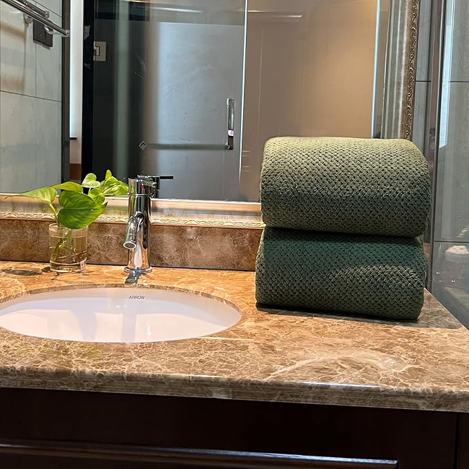YTYC Towels,39x78 Inch Oversized Bath Sheets Towels for Adults Luxury Bath Towels Extra Large Sets for Bathroom Super Soft Microfiber 80% Polyester(Olive Green,2 Piece)