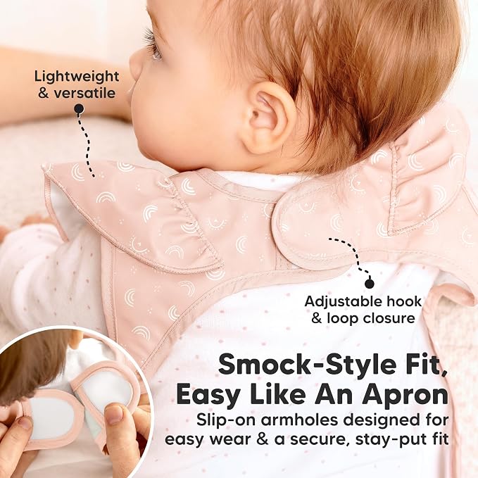 KeaBabies Waterproof Bibs for Baby Girl,Boy – 2-Pack Lightweight, Large Baby Bibs for Eating, Wearable Food Catcher, 6-12 Months Infant Feeding Essentials, Smock for Toddlers 1-3, Kids (Jolly Rainbow)