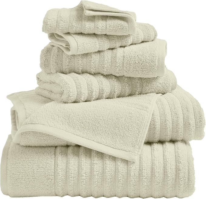 Great Bay Home Bath Towel Set - 100% Cotton 6 Piece Towel Set - Absorbent & Quick-Dry Towels for Bathroom (Sage Green)