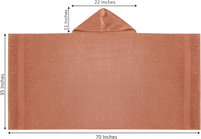 COTTON CRAFT Giant Hooded Towel – 2 Pack Oversized Extra Large 35 x 70 - Plush 600 GSM Soft Towel with Hood for Adults - Absorbent 100% Cotton Ringspun Terry Pool Beach Bath Sheet Wrap – Mocha
