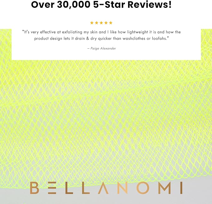 BELLANOMI African Exfoliating Net Sponge, Authentic, Ethically sourced from Nigeria, 45 inches Long, Back Scrubber for Daily use (Keylime)
