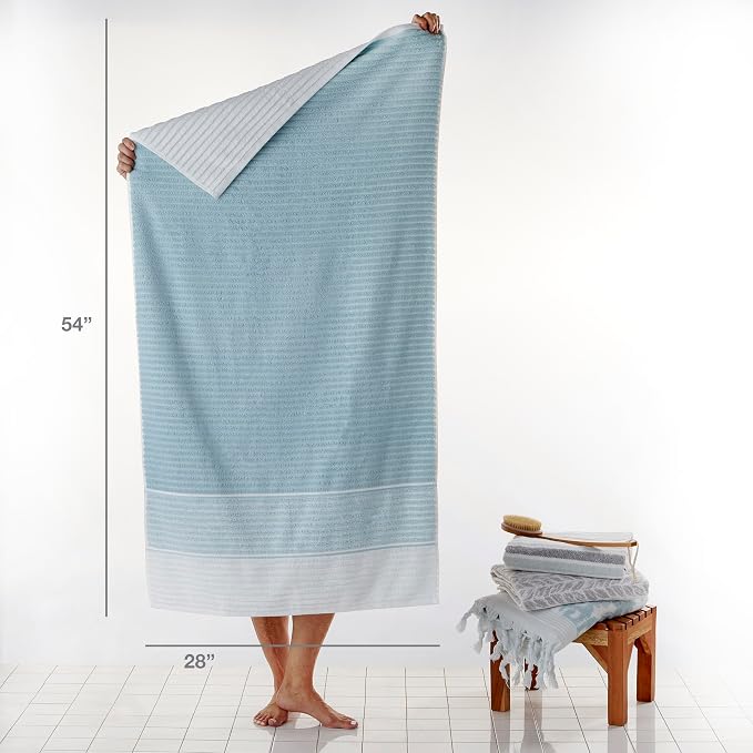 SKL Home Planet Ombre 2 Bath, 2 Hand Towel Set, Aqua