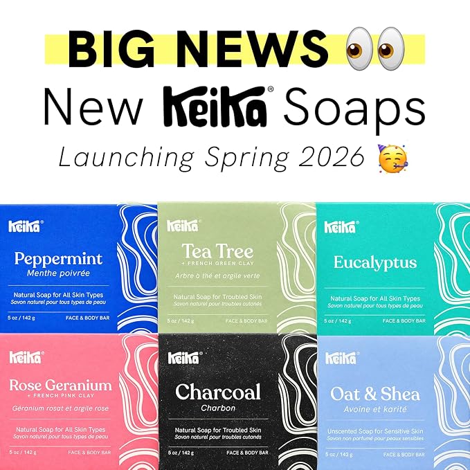 Keika Charcoal Christmas Soap – Santa’s Naughty Bar, Lump of Coal Holiday Gift Idea Stocking Stuffer for Men Women Teens, Natural Black Soap for Eczema, Psoriasis, Oily Skin, 5 oz.