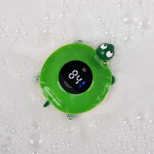 Baby Bath Thermometer - Digital Floating Water Thermometer with LED Display & Color Temperature Alerts, Rechargeable Bath Toy for Infant Bathtub Safety, Newborn Bath Essentials Gift