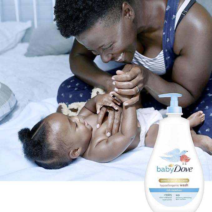 Baby Dove Sensitive Skin Care Baby Wash For Baby Bath Time Rich Moisture Tear-Free and Hypoallergenic, 20 oz (Packaging May Vary) (Pack of 2)
