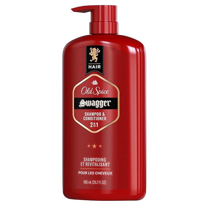 Old Spice Mens 2-in-1 Shampoo and Conditioner Set, Swagger, Cedarwood Lime Scent, For All Hair Types, Healthier, Fuller, More Moisturized Looking Hair, Barbershop Quality, 29.2 fl oz Each, Twin Pack