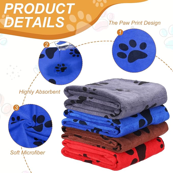 Microfiber Dog Towels for Drying Dogs, 40 x 20 in Super Absorbent Soft Pet Grooming Towel Perfect Dog Shower & Bath Supplies (Blue, 2 Pcs), Intended for Large/Medium/Small Dogs
