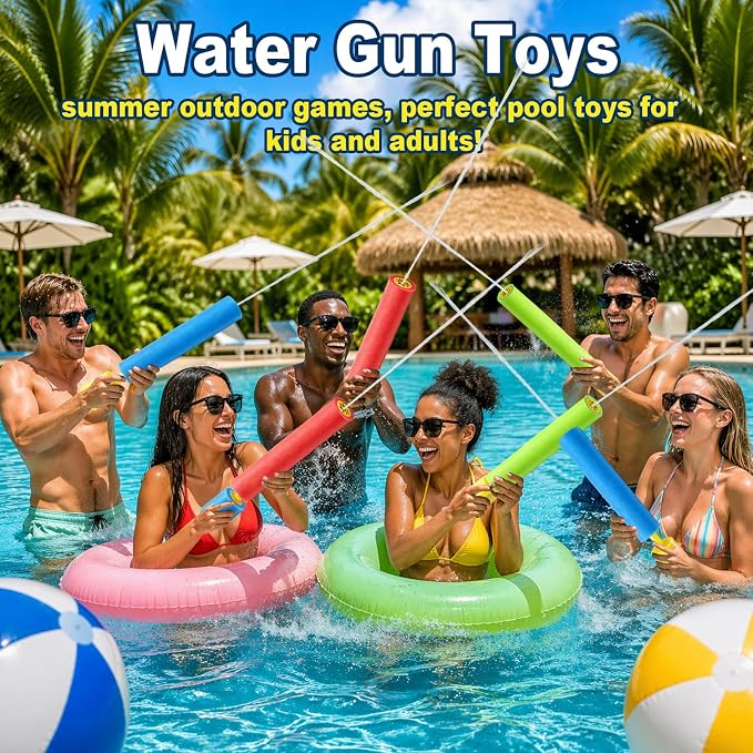 Water Guns Blaster 3 Pack Water Gun for Kids Toddler Water Squirt Super Guns Foam Soakers Blaster Outdoor Swimming Pool Toys Beach Garden Fighting for Kids Boys Girls Adults