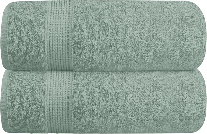 Belizzi Home Cotton 2 Pack Oversized Bath Towel Set 28x55 inches, Large Bath Towels, Ultra Absorbant Compact Quickdry & Lightweight Towel, Ideal for Gym Travel Camp Pool - Jade