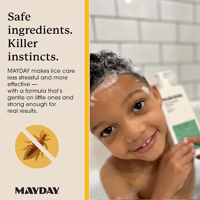 MAYDAY Lice Fighting Conditioner – Sandalwood & Mint – Non-Toxic, No Pesticides – Stuns & Repels Lice – Scientifically Proven Defense – 12.1oz (360ml)