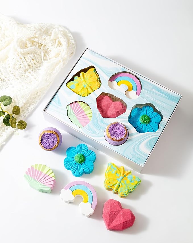 Bath Bombs Gift Set,6 Pcs XXXL (150 g) Bath Bombs, Rich in Essential Oil, Ideal Gift for Christmas,Birthday,Valentine's Day