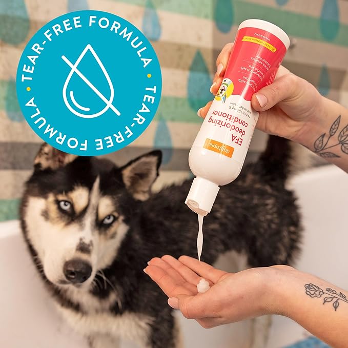 Dogtopia Essential Fatty Acid (EFA) Deodorizing Conditioner for Dogs and Pets (12oz) – Cherry Blossom Scent | Soothing Conditioner Rich With Moisturizing Emollients | Tearless, Soapless & Alcohol-Free