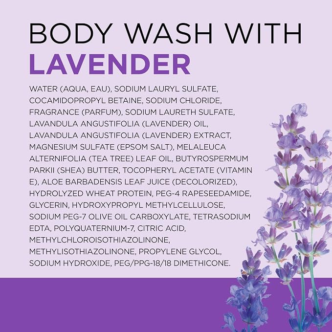 Dr Teal's Body Wash with Pure Epsom Salt, Soothe & Sleep with Lavender, 24 fl oz (Pack of 2)