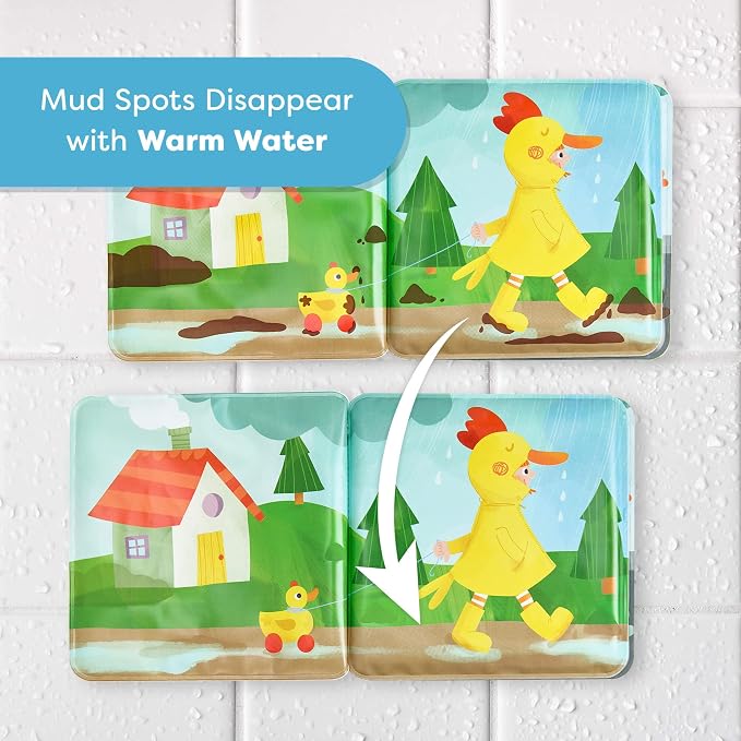 HABA Magic Muddy Day Color Changing Bath Book for Toddlers & Babies – Interactive Farm Bath Toy with Water Reveal Pages for Sensory Play & Early Learning