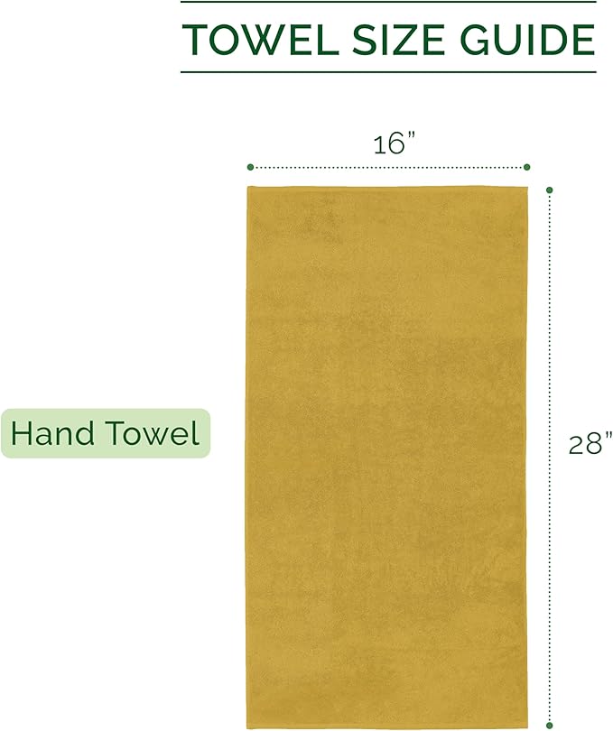 Elegant Comfort Three Line Popcorn Towel Set for Bathroom 16 x 28 inches, Premium Hotel Quality 4-Pack Hand Towels, 100% Turkish Cotton, Soft and Durable, Quick Dry and Highly Absorbent, Amber Gold