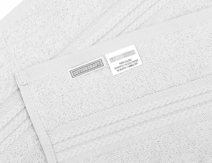 COTTON CRAFT Ultra Soft Bath Sheets - 2 Pack - 35 x 70 - Absorbent Quick Dry Everyday Luxury Hotel Bathroom Spa Gym Shower Beach Pool Travel Dorm - 100% Ringspun Cotton - 580 GSM - Easy Care - White