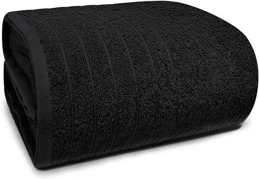 Tens Towels Pack of 1 Jumbo Bath Sheet 40 x 80 Inches, Extra Large & Light Weight, Quicker to Dry, 100% Cotton, Super Soft & Absorbent, Perfect to Wrap Yourself in, Black