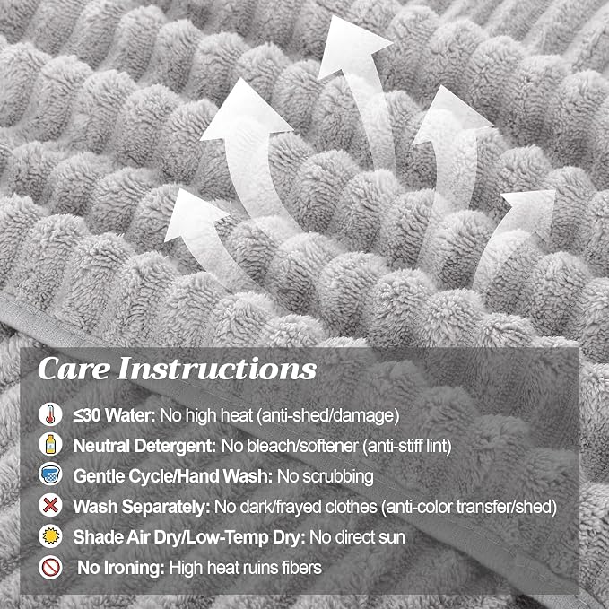 4 Pcs Extra Large Bath Towel Set 40x80'' Oversized Bath Sheet for Adult Microfiber Quick Dry Fluffy Absorbent Blanket with Hanging Loop for Pool Gym Body Shower(Gray)