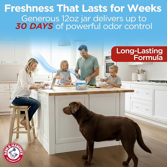Arm & Hammer for Pets Air Care Pet Scents Deodorizing Gel Beads, Pet Odor Eliminator for Rooms Closets and Small Spaces with Long Lasting Odor Control, Fresh Breeze Scent, 12 oz