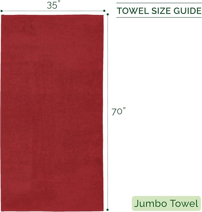 Elegant Comfort Three Line Popcorn Towel Set for Bathroom 35 x 70 inches, Premium Hotel Quality 1-Pack Jumbo Towels, 100% Turkish Cotton, Soft and Durable, Quick Dry and Highly Absorbent, Burgundy
