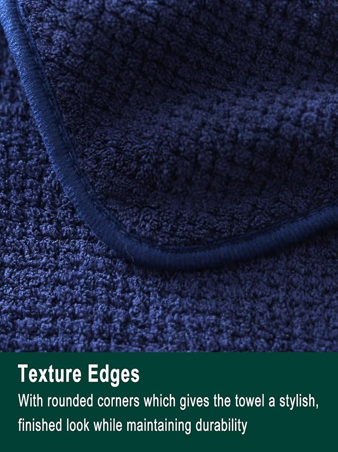 Bath Sheets 40x80 Inches 2-Piece, Extra Large Bath Towels, Soft Absorbent Quick Dry, Microfiber Towels for Bathroom Beach Pool Gym Spa, Navy Blue