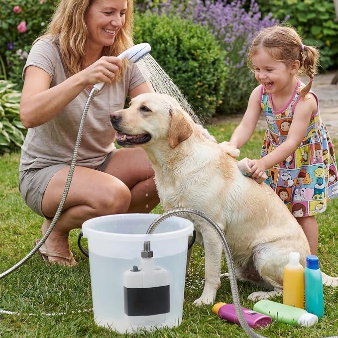Portable Rechargeable Camping Shower Pump | 4000mAh Battery, Outdoor Shower Head Sprayer, For Camping, Hiking, Travel,car washing, pet cleaning
