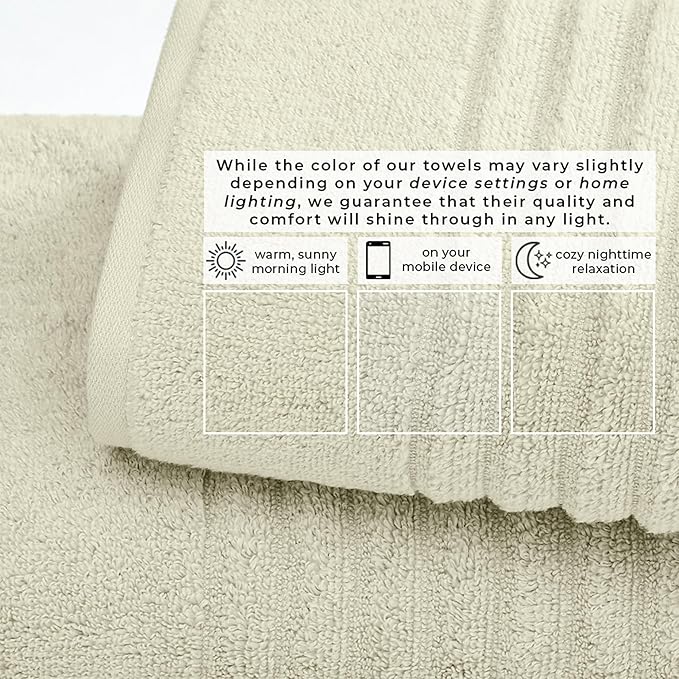 Great Bay Home Bath Towel Set - 100% Cotton 6 Piece Towel Set - Absorbent & Quick-Dry Towels for Bathroom (Sage Green)
