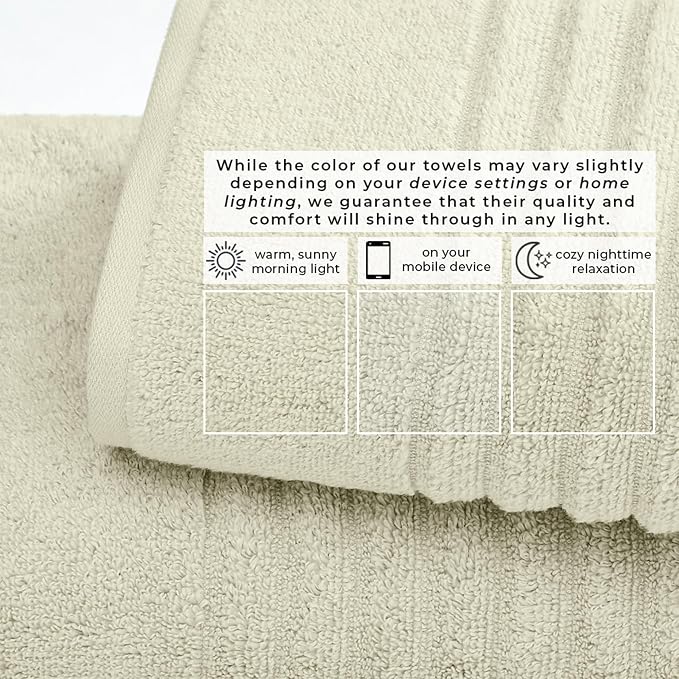 Great Bay Home Bath Towel Set - 100% Cotton 6 Piece Towel Set - Absorbent & Quick-Dry Towels for Bathroom (Sage Green)