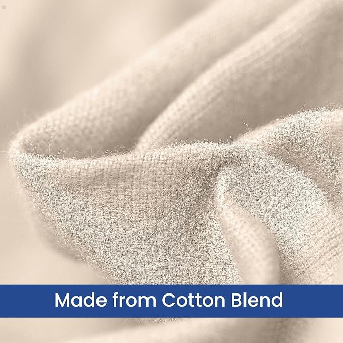 Linteum Textile Cotton Blended Hospital Patient Bath Blanket, Bed Bath Sheet, Twin Blanket Lightweight Thermal Utility Blankets (2-Pack, 70x90 in, 1.4 lb.) Unbleached