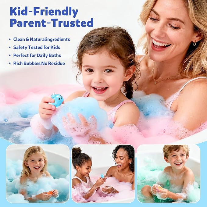 20 Kids Bath Bombs with Surprise Ocean Animal Toys, Child-Safe Gift Set | Ocean animal toys inside, natural ingredients, kid-safe formula, non-staining fizz, birthday & holiday gift, travel-friendly