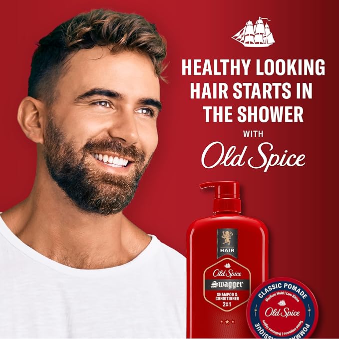 Old Spice Mens 2-in-1 Shampoo and Conditioner Set, Swagger, Cedarwood Lime Scent, For All Hair Types, Healthier, Fuller, More Moisturized Looking Hair, Barbershop Quality, 29.2 fl oz Each, Twin Pack