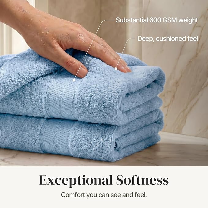 Modern Threads 4-Pack SpunLoft Bath Towel 30x54 - Blue