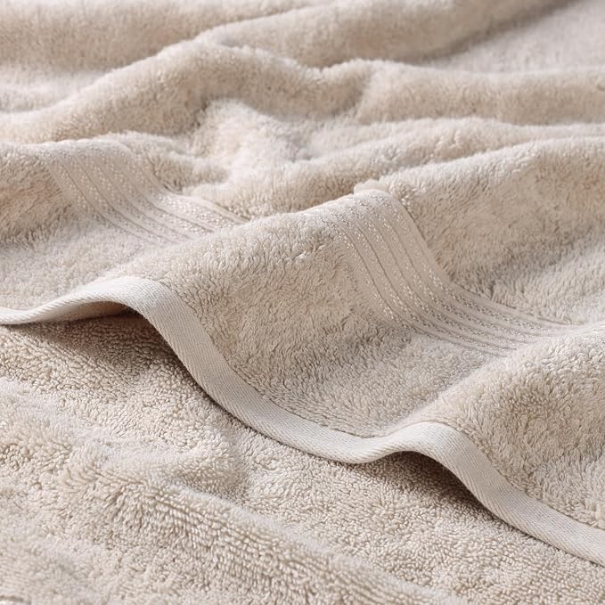 Superior Egyptian Cotton 9-Piece Towel Set, Assorted Towels for Home Bathroom, Master, Guest Bath, Decor Essentials, Includes 3 Bath, 3 Hand, 3 Face Towels/Washcloths, Quick Dry, Absorbent, Stone