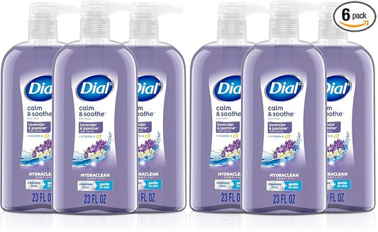 Dial Body Wash,Calm & Soothe Lavender & Jasmine Scent,23 fl oz,(Pack of 6)