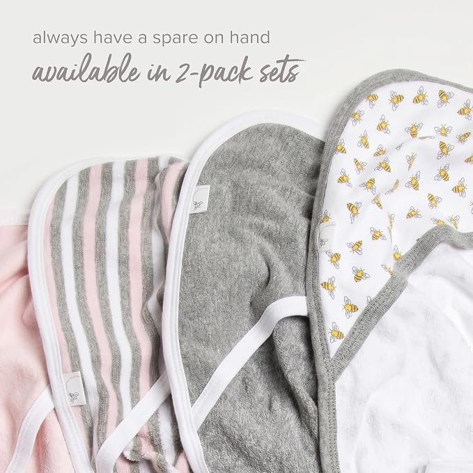 Burt's Bees Baby Infant Hooded Towels, Unisex Bath Essentials, 2-Pack | Soft and absorbent knit terry 100% organic cotton baby hooded towel that is durable and soft, measures 29" x 29"