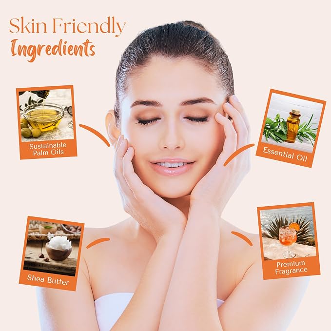 Wavertree & London Summer Spritz Scented Natural Soap (2 Bars), 7oz Moisturizing French Triple Milled Soap Bars enriched with shea butter - Pure Plant Based Bath & Body Bars for All Skin Types