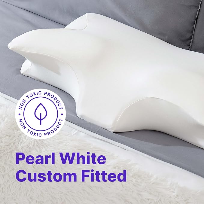 Maas & Bath Ergo Z Pillowcase - Premium Breathable Pillow Case for Quality Sleep, Made with Machine Washable Non-Peeling Cotton Fabric, Easy-Open Hidden Zipper, Non-Toxic & Odorless (2 Pack)