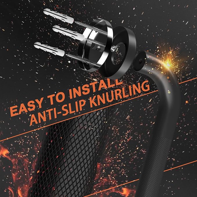Black Grab Bars 20 Inch, iMomwee Stainless Steel Anti-Slip Bathroom Grab Bar w/Knurled Grip, 1.25" Diameter Shower Handicap Bar, Wall Mounted Safety Balance Handrail Bath Handle for Elderly Senior