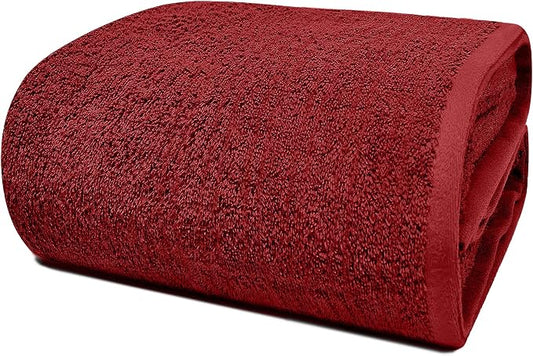 RIVERSIDE Pack of 1 Jumbo Bath Sheet 40 x 80 Inches - Extra Large Bath Towel, Super Soft & Highly Absorbent, 100% Cotton Quick Dry, Perfect to Wrap Yourself in - Red