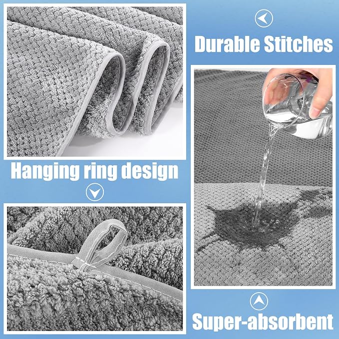 Newwiee 6 Pcs Oversized Bath Towels 40 x 80 Inches Extra Large Jumbo Bath Sheets Beach Towels for Adults Soft Quick Dry Highly Absorbent Microfiber Shower Towel with Hanging Loop(Dark Color)