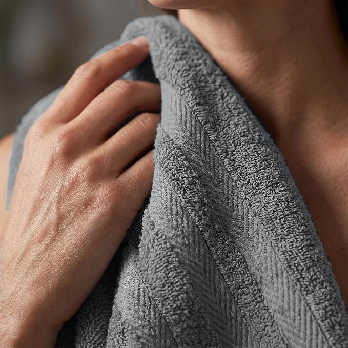RIVERSIDE Pack of 2 Extra Large Bath Sheets 35 x 70 Inches, 100% Ring Spun Cotton, Hotel Quality, Oversized Bath Towels, Super Soft, Highly Absorbent & Quicker to Dry, Grey