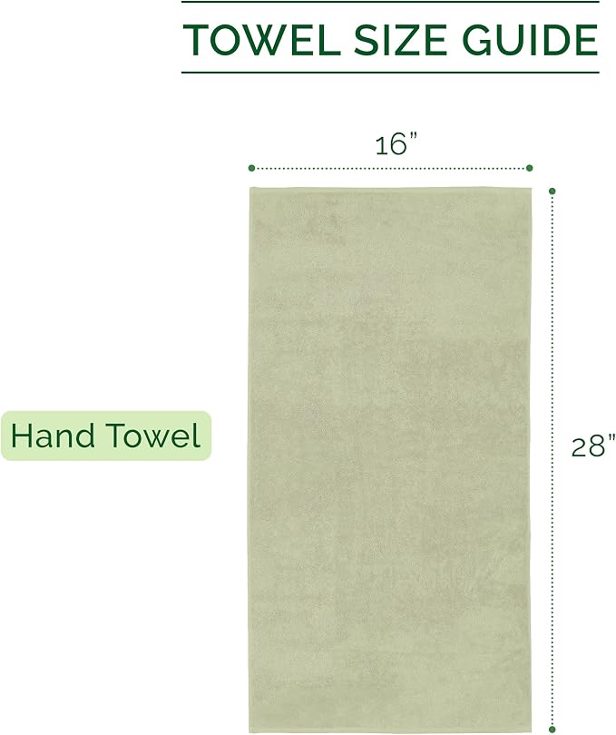 Elegant Comfort Three Line Popcorn Towel Set for Bathroom 16 x 28 inches, Premium Hotel Quality 4-Pack Hand Towels, 100% Turkish Cotton, Soft and Durable, Quick Dry and Highly Absorbent, Jade Green